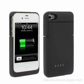1,900mAh Power Bank/External Battery Cases for iPhone 4 and 4S, Sized 128 x 64 x 15mm